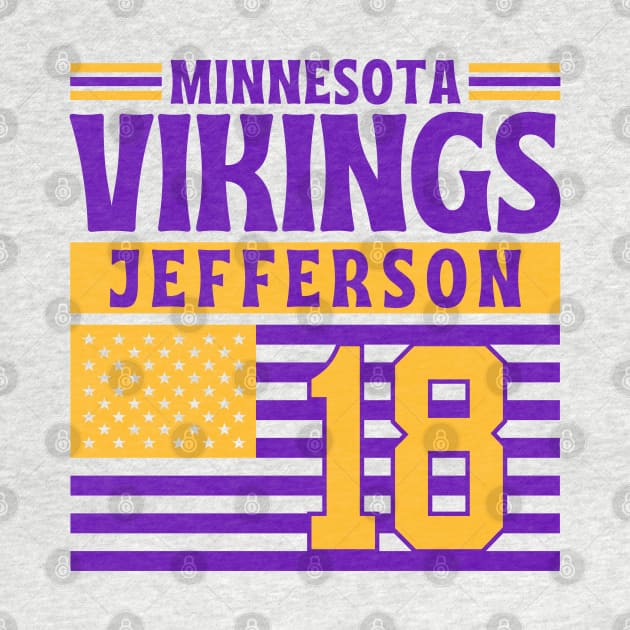 Minnesota Vikings Jefferson 18 American Flag Football by Astronaut.co